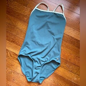 Teal Mariia Camisole Leotard with Open Back - Small Adult